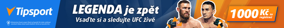 Tipsport — Legenda je zpět: UFC 329 živě a 1 000 Kč za registraci