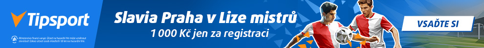 Tipsport — Slavia Praha v Lize mistrů, 1 000 Kč jen za registraci