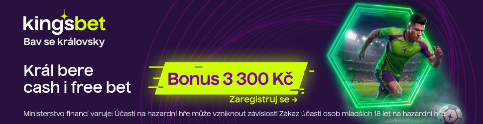 Kingsbet — Král bere cash i free bet: vstupní bonus 3 300 Kč