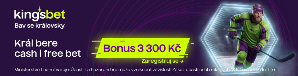 Kingsbet — Král bere cash i free bet: vstupní bonus 3 300 Kč (hokej)