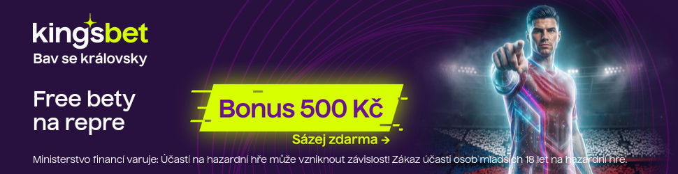 Kingsbet — Free bety na repre, bonus 500 Kč