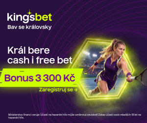 Kingsbet — Král bere cash i free bet: vstupní bonus 3 300 Kč (tenis)