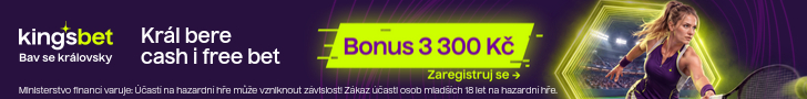 Kingsbet — Král bere cash i free bet: bonus 3 300 Kč (tenis)