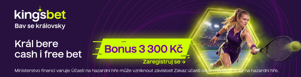 Kingsbet — Král bere cash i free bet: vstupní bonus 3 300 Kč (tenis)