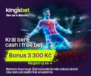 Kingsbet — vstupní bonus 3 000 Kč + 300 Kč Free Bet