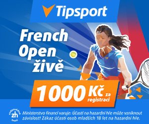 Tipsport — French Open živě · 1 000 Kč za registraci