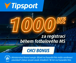 Tipsport — 1 000 Kč za registraci během fotbalového MS