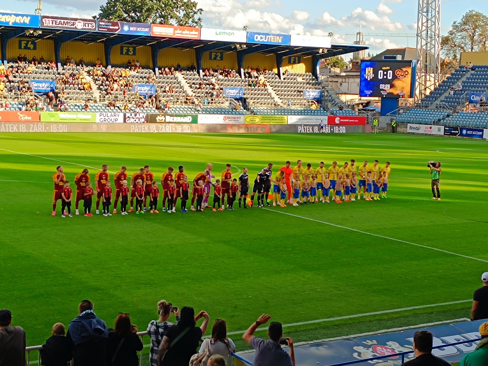 Nástup týmů Opava – Dukla Praha, 5. 9. 2026