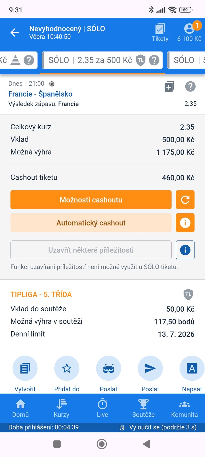 Tiket SÓLO · výsledek zápasu Francie 2.35 — MS fotbal 2026, sázkařský deník LP75