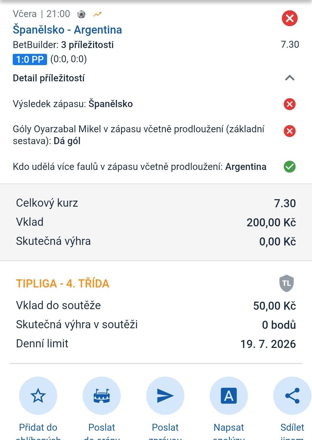Tiket SÓLO · Cubarsí dá gól 14.20 — finále MS fotbal 2026, sázkařský deník LP75